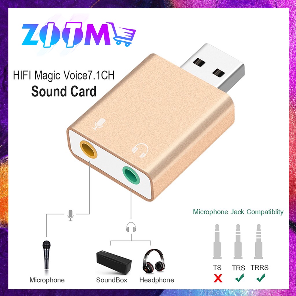 EXTERNAL USB SOUND CARD ULTRAPORTABLE HIFI MAGIC VOICE 7.1CH