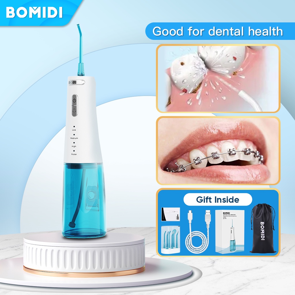 BOMIDI Oral Irrigator D3 Pro 300ML Portable Dental Water Flosser Water ...