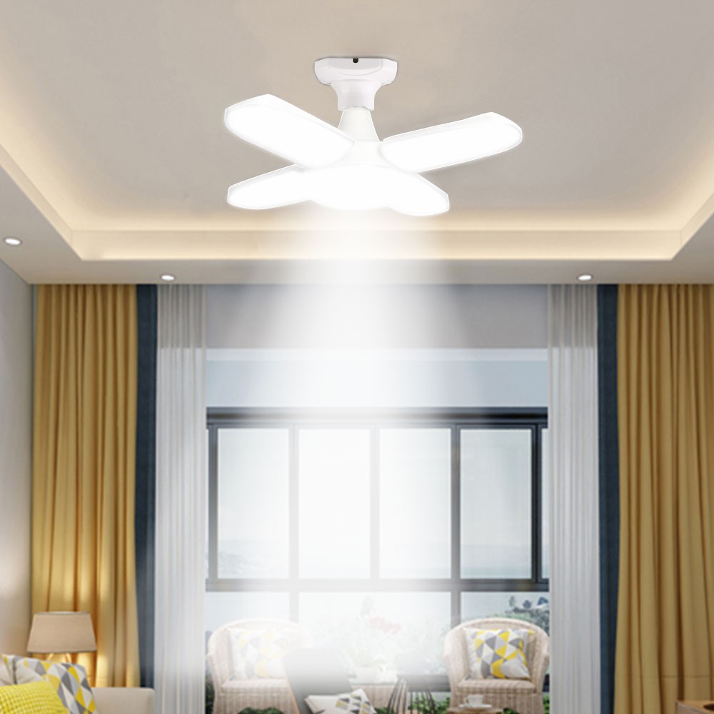 60w Collapsible Fan Blade Led Chandelier Without Flickering E27 220v 360 Angle Adjustable Ceiling Lamp