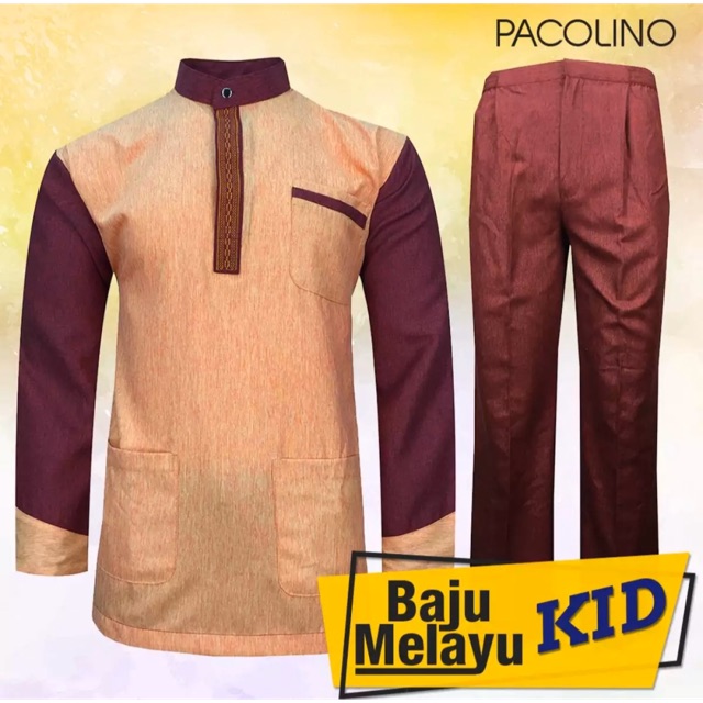  Baju  Melayu  Cekak  Musang  With Pants 13 14y Shopee Malaysia