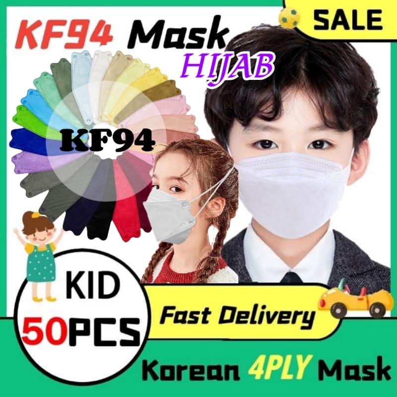 Ready Stock 50 Pcs Bundle Pack KF94 3D Fish Mouth Face Mask Disposable 