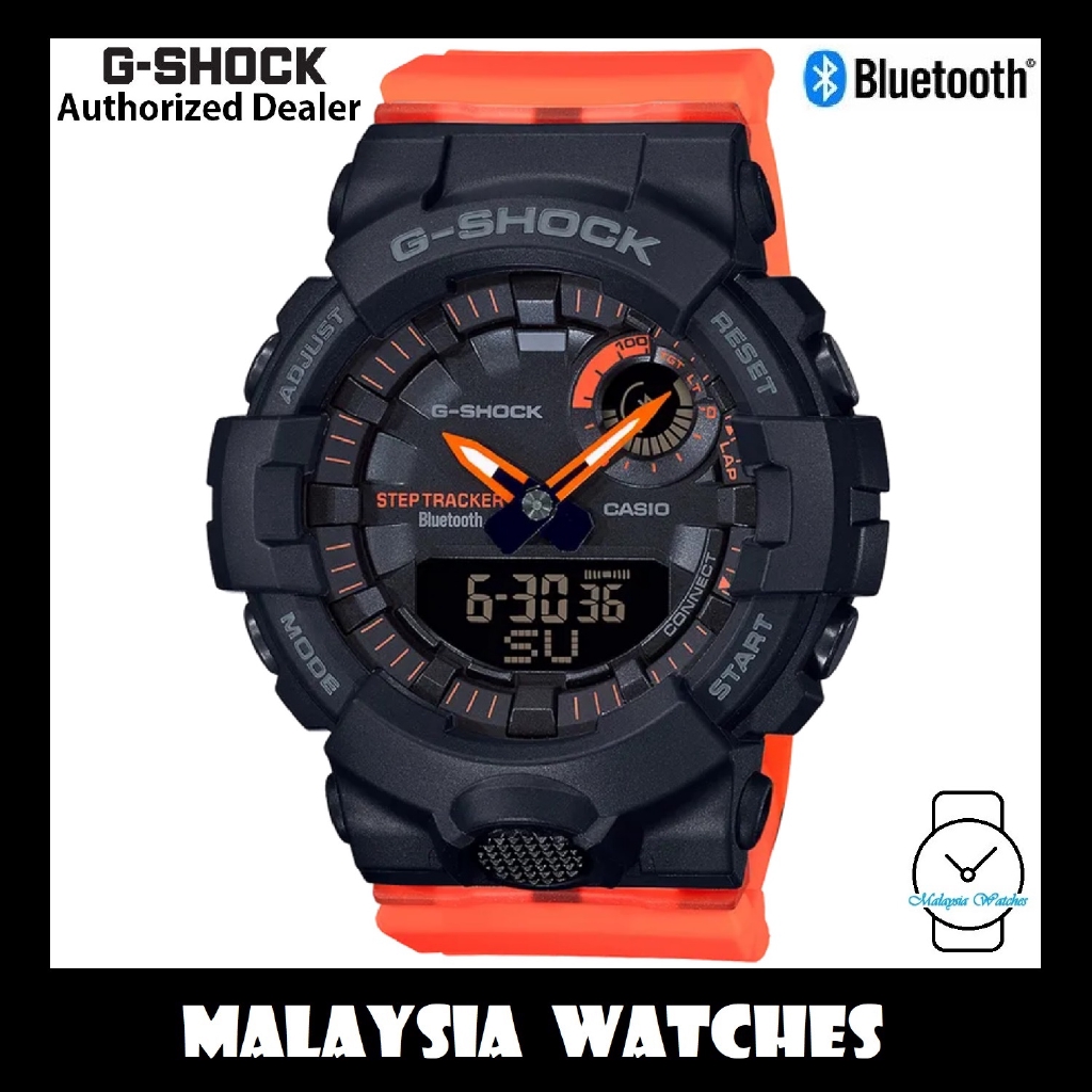 Official Warranty Casio G Shock Gma B800sc 1a4 G Squad Step Tracker Bluetooth Black Orange Resin Watch Shopee Malaysia