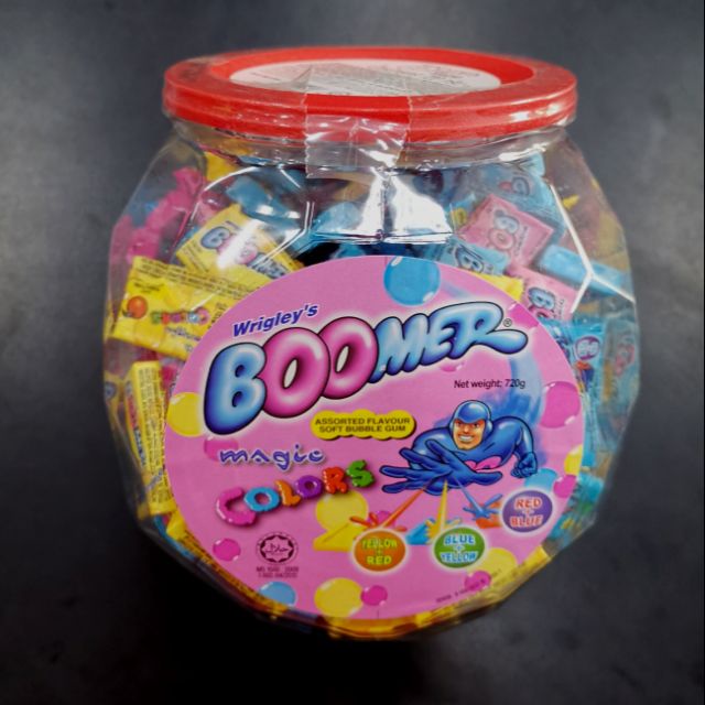 WRIGLEY'S BOOMER CHEWING GUM MAGIC COLORS ASSORTED FLAVOUR SOFT BUBBLE GUM  WRINGLEYS BOOMER 8PC | Shopee Malaysia