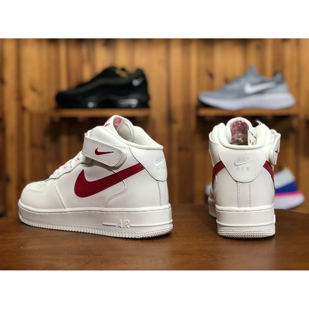 nike air force 1 mid sail university red