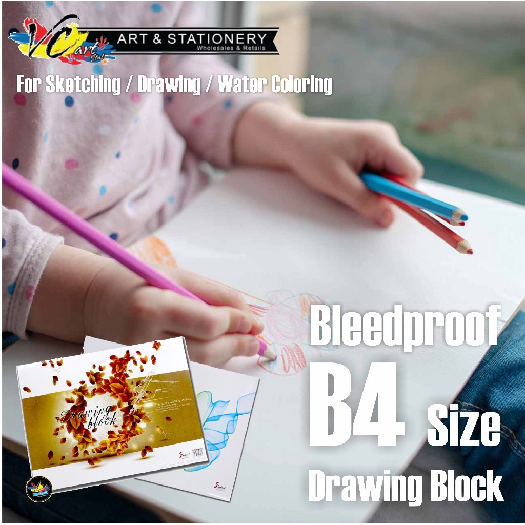 B4 Size Drawing Block Paper (275 x 375mm) 135 gsm / 165 gsm Shopee