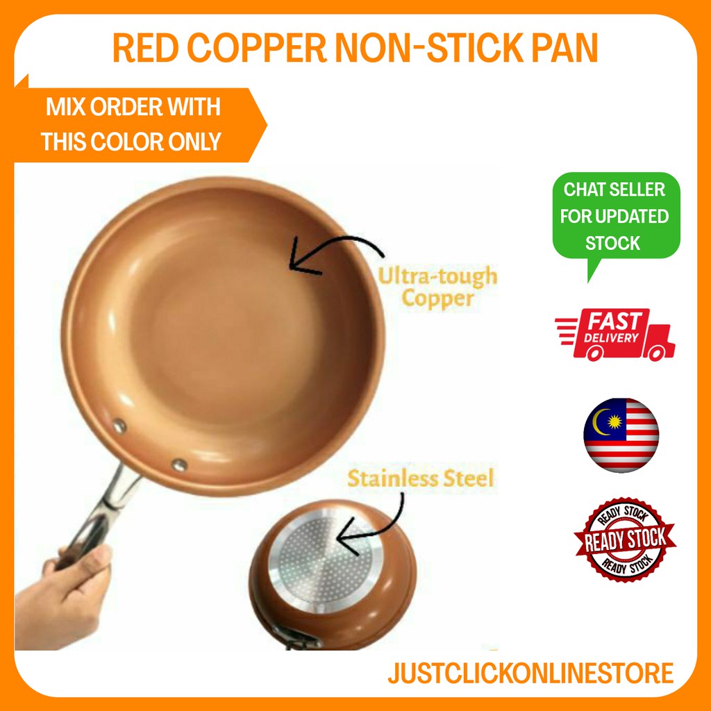 NONSTICK FRYING PAN ANTISCRATCH RED COPPER Shopee Malaysia