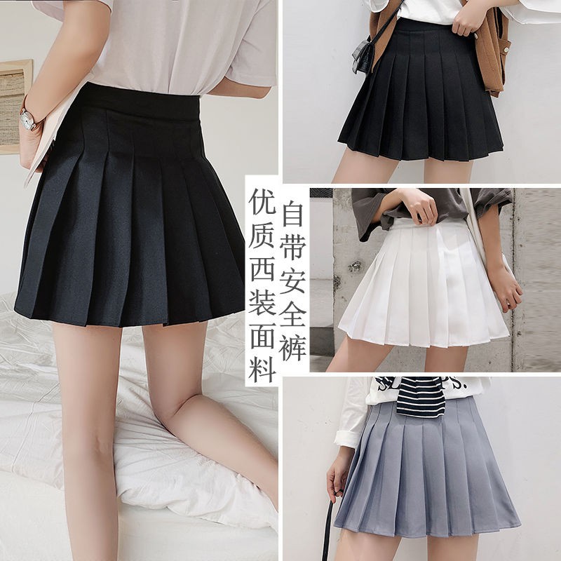 black pleated skirt short