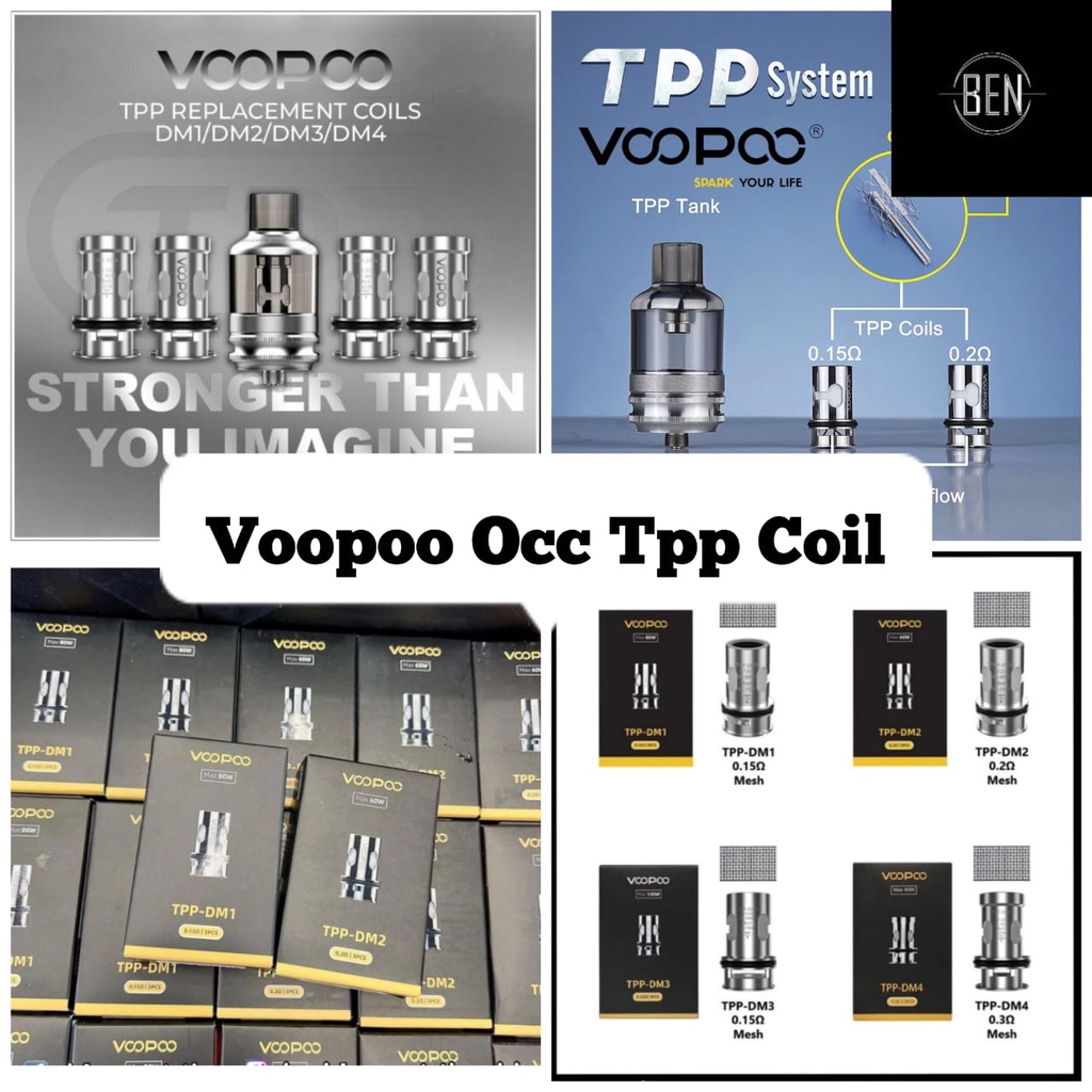 [100 ORIGINAL] VOOPOO TPP COILS DM1 DM2 DM3 DM4 REPLACEMENT OCC FOR DRAG 3 / DRAG 3 TPP X / TPP