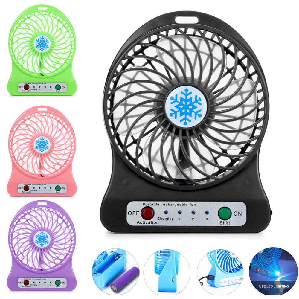 ✨Rechargeable Mini Fan USB Kipas Bayi Outdoor Musim Panas Summer ready stock minifan 3 Speeds Kipas + Battery