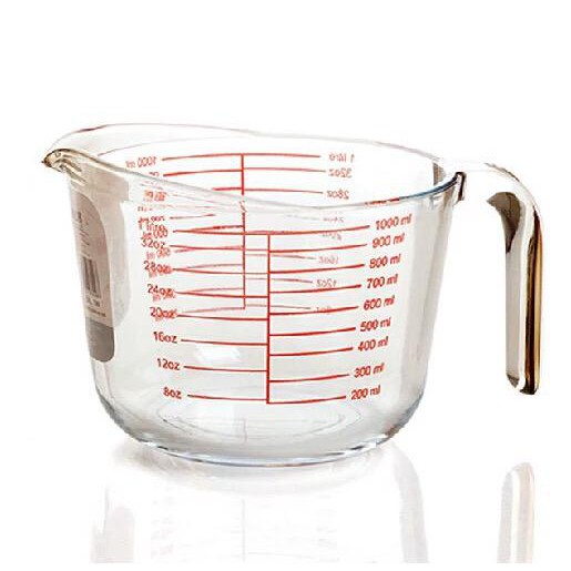 Jag Kaca Penyukat 500ml 1000ml Baking Measuring Glass Jug For Baking Cooking Microwave 5848