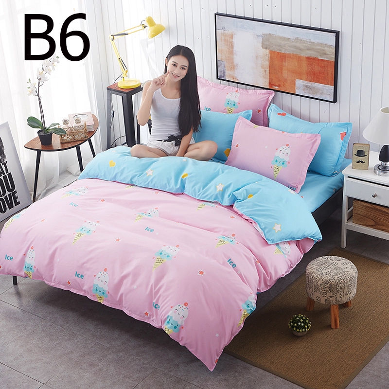 Super Queen Size 4 In 1 Duvet Cover Bed Sheets Bedding Set