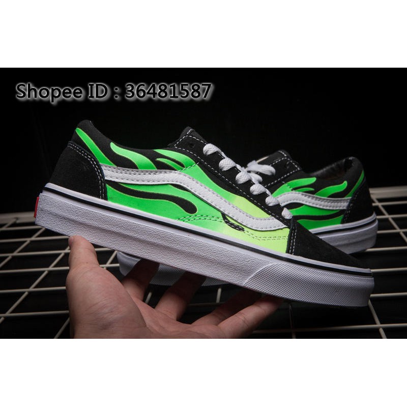 old skool green flame