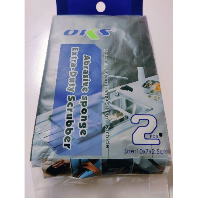**READY STOCK**OKS Abrasive sponge 2 PIECES Shopee Malaysia