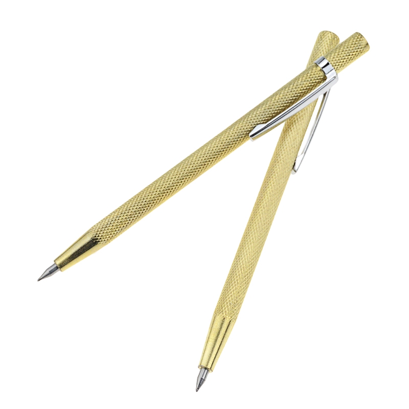 Golden Tungsten Carbide Tip Scriber Etching Pen Engraving Tool Metal Shell Lettering Tool for