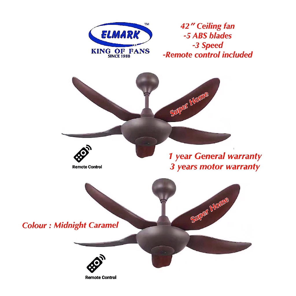 2 Unit Elmark Atom Abs Blade Ac Motor 42 Inch Ceiling Fan With