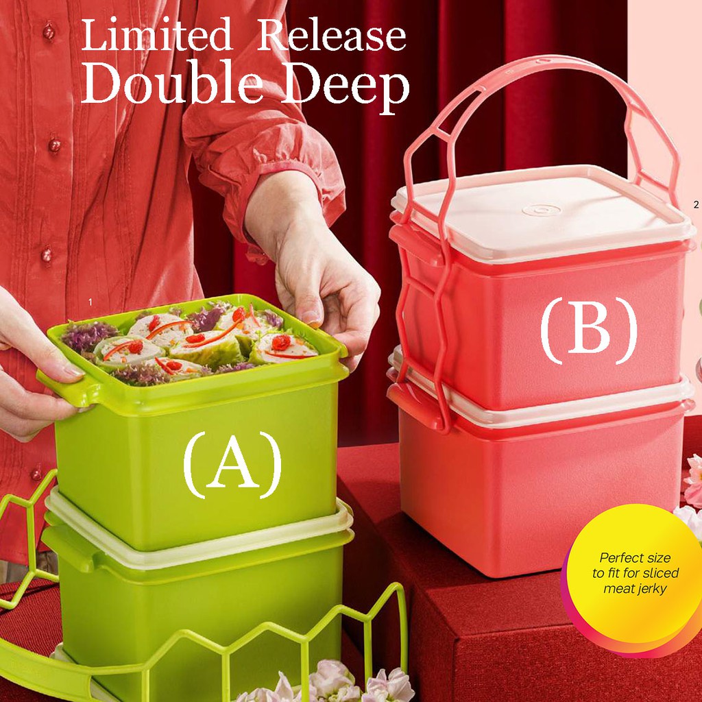 [Ready Stocks] Tupperware Double Deep (2 Container + 1 Carrier