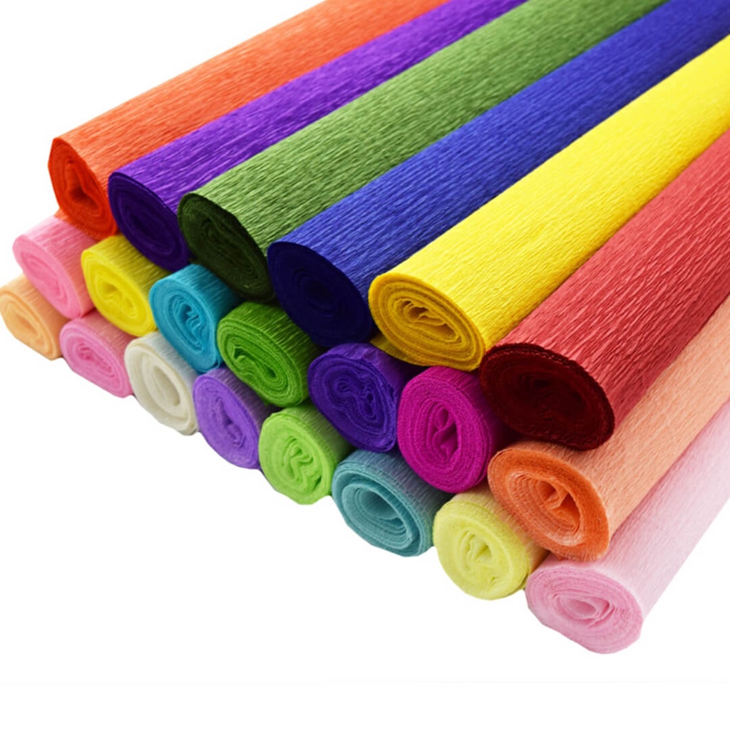 SHIOK Colored Crepe Paper Roll Origami Crinkled Crepe Paper For Bouquet ...