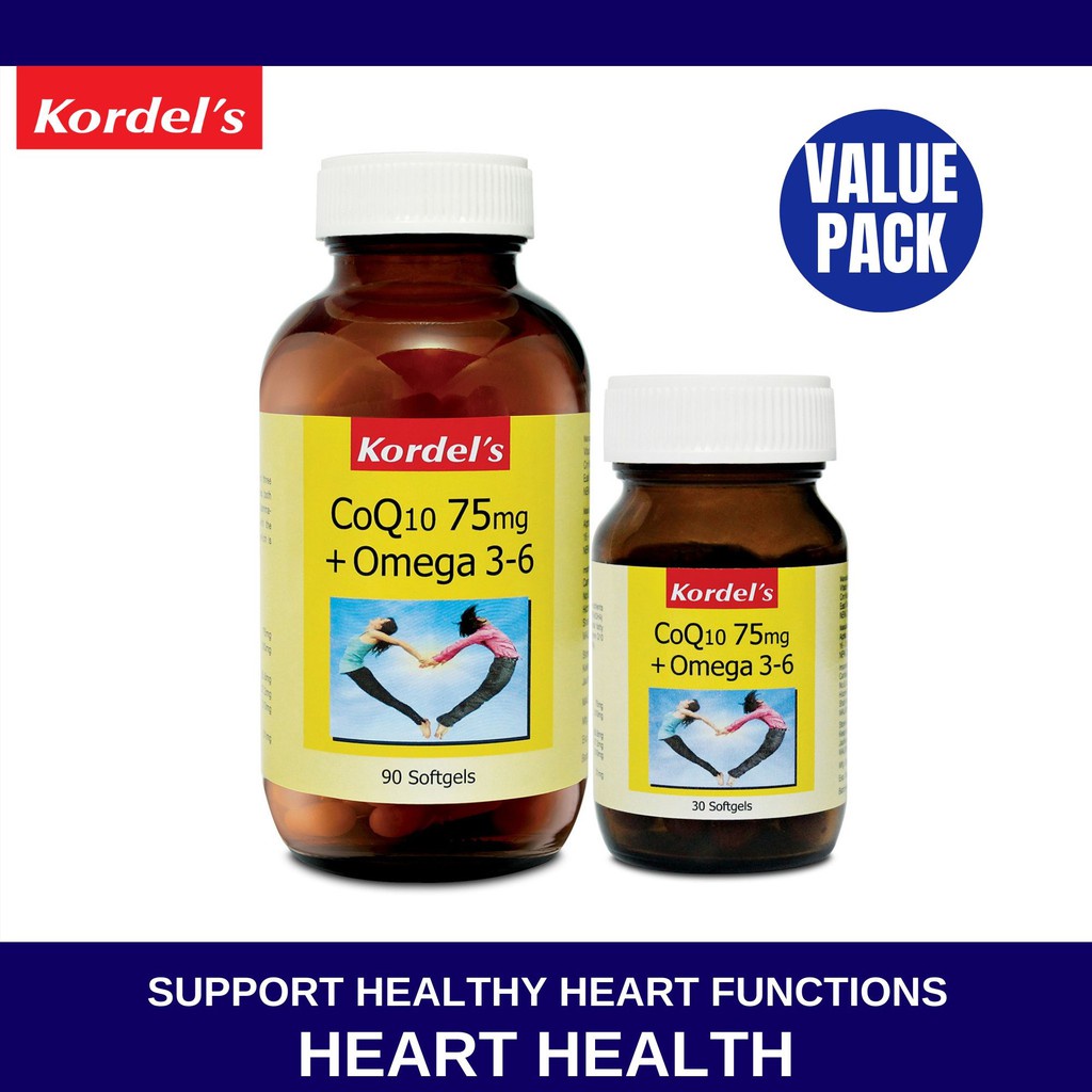 (Exp 03/25)(Exp 05/24) Kordel's CoQ10/Coenzyme Q10 (75mg) + Fish Oil