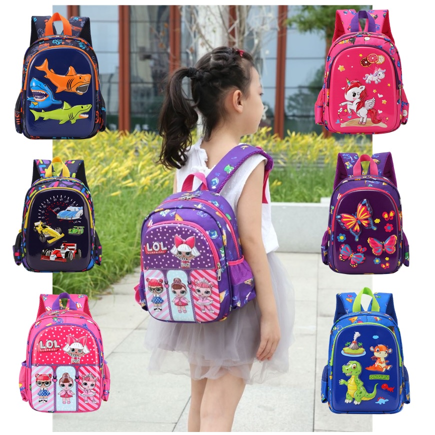 Kindergarten School Bag Cute Cartoon Design Colourful Bag Preschool Backpack  Kids School Book Bags | Shopee Malaysia