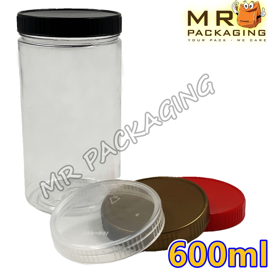 Balang Kuih Raya - 600ml PET Container [ 1set ] - Bekas Cookie Jar Balang Plastik Kosong Balang Biskut YFP 305 Door Gift