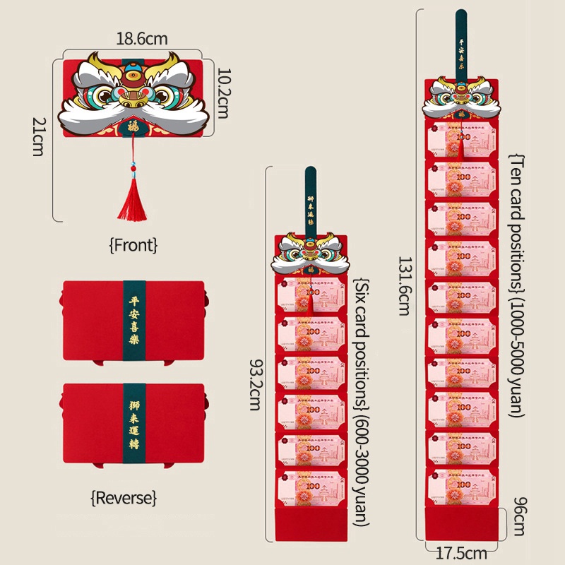 Essential Have 创意舞狮红包封袋 新年折叠红包 Foldable Angpaw Red Pocket Envelope 2022 New Year Angpao C... - Image 3