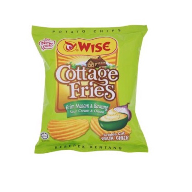 Wise Cottage Fries Sour Cream Onion Potato Chips 65g Shopee