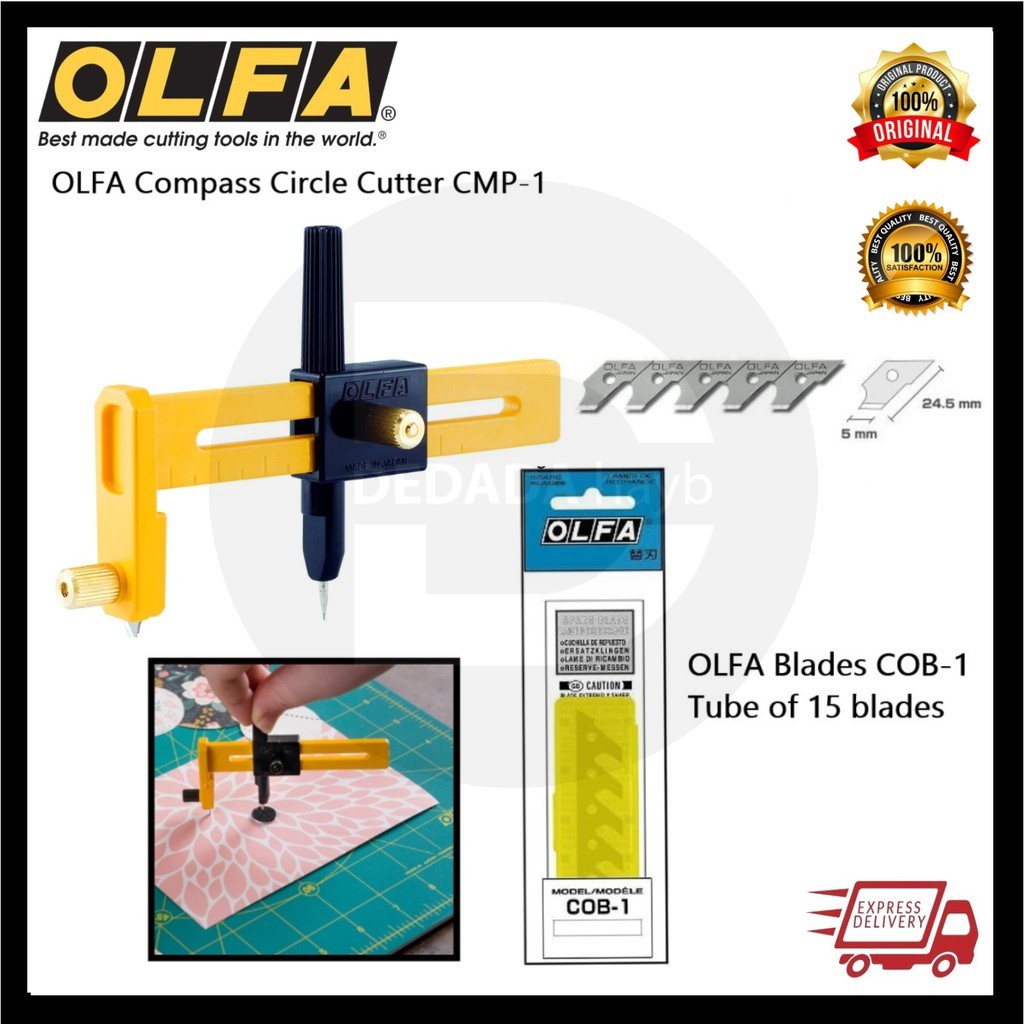 OLFA Compass Circle Cutter CMP1 & Blades COB1 (tube of 15 blades