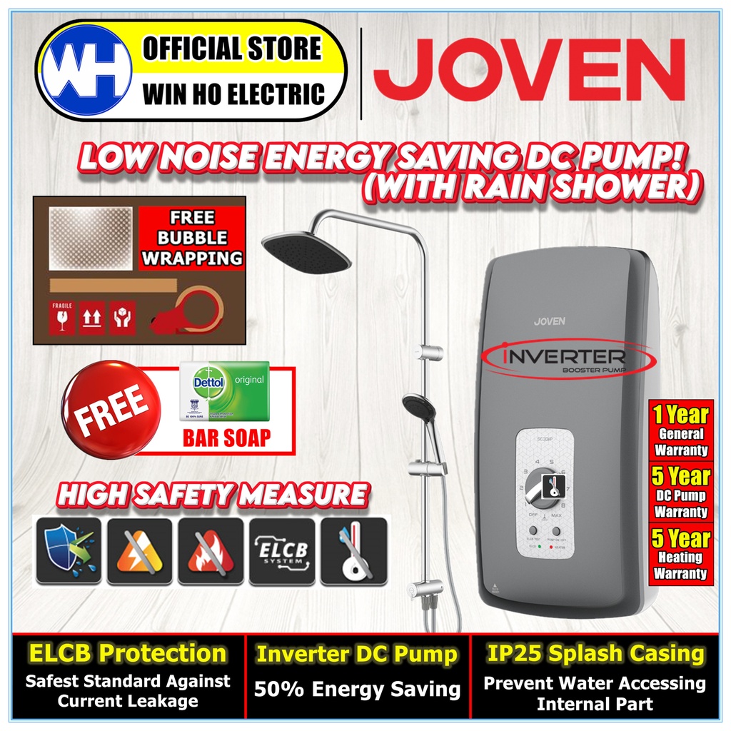 (FREE SHIPPING) Joven SC33IPRS SC33iP Low Noise Instant Water Heater