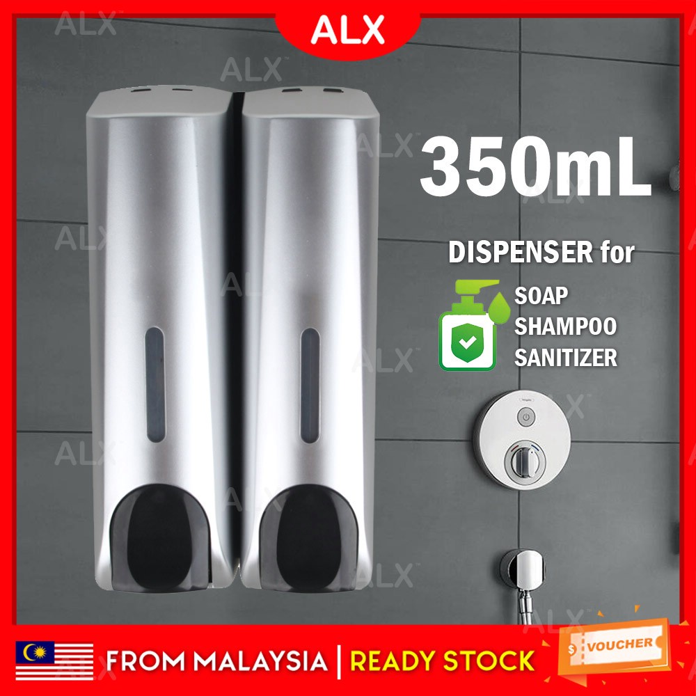 ALX (CLEAR STOCK) 350ML Single Double Wall-mounted Liquid Soap Container Hand Sanitizer Liquid Dispenser Non-Alcohol