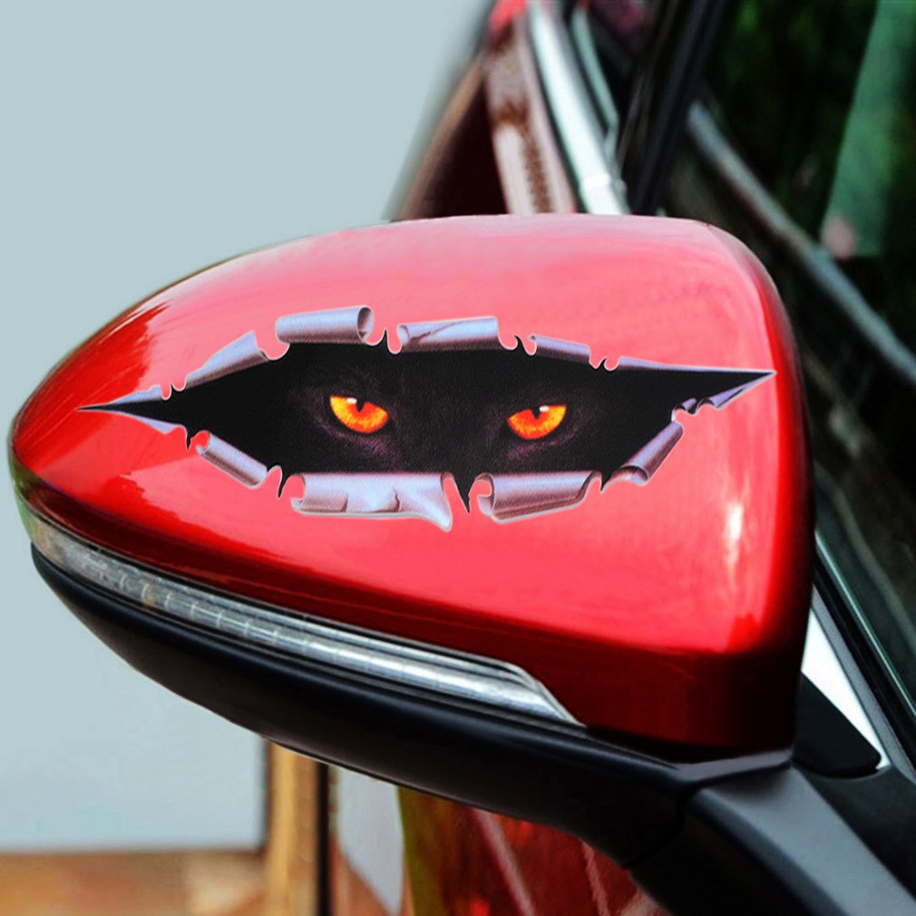 2 Pieces Cat Eyes Car Sticker 3D Waterproof Peeking Auto Styling ...