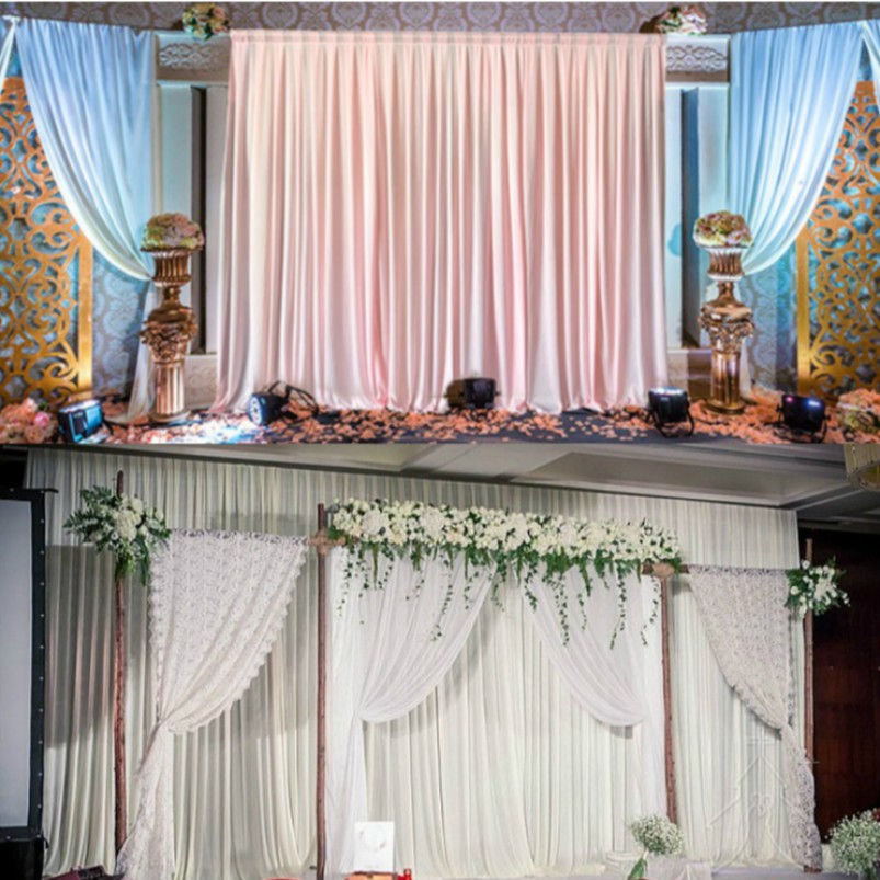 1 5 2 4m Ice Silk Cloth Wedding Party Backdrop Curtain Drapes 2m