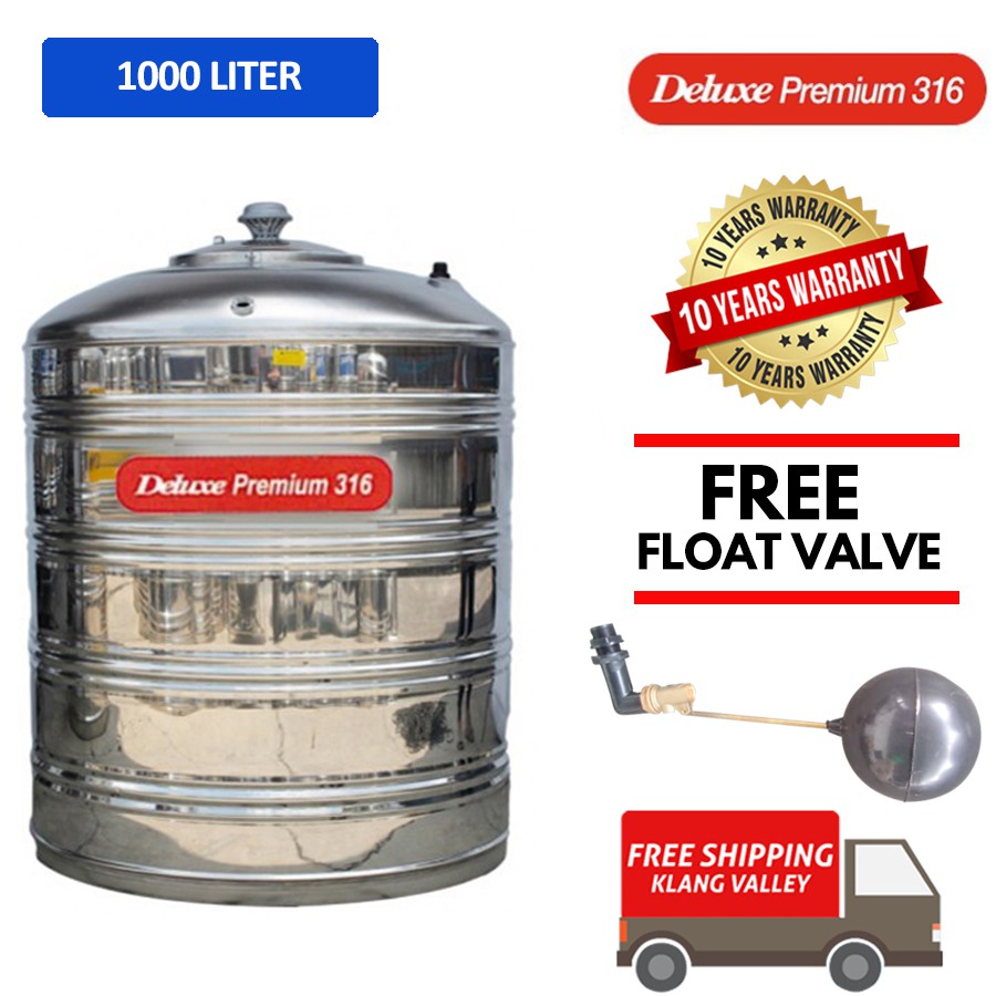 1000 Liter Deluxe Premium 316 Stainless Steel Water Tank Tangki Air Without Stand Shopee Malaysia