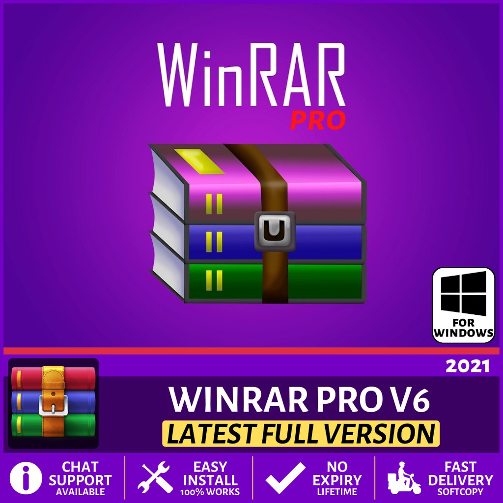 Winrar V6 Pro 2021 Full Version Windows Software 100 Works Shopee Malaysia