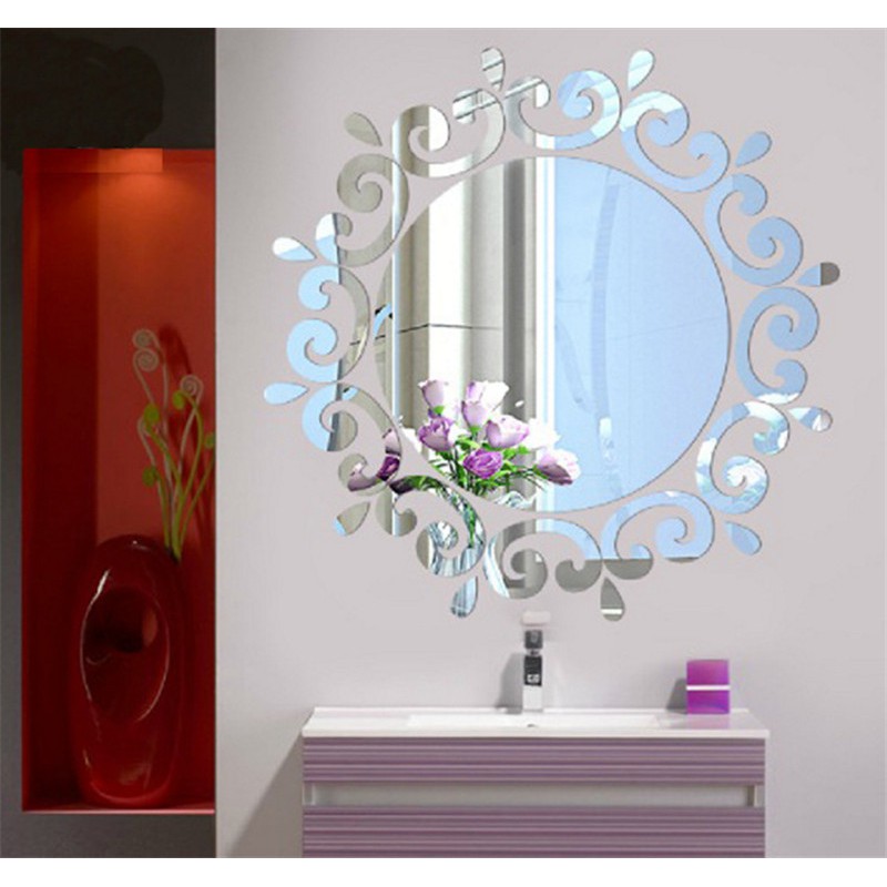 Self Adhesive Mirrors cermin  dinding Wall  Sticker  Bathroom 