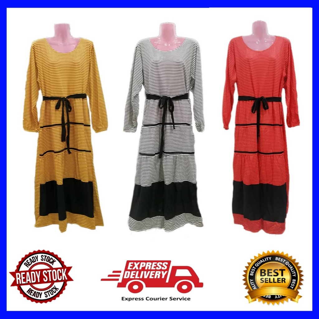 Ready Stock Muslimah Women Dresses Long Sleeve Dresses Muslim Wear