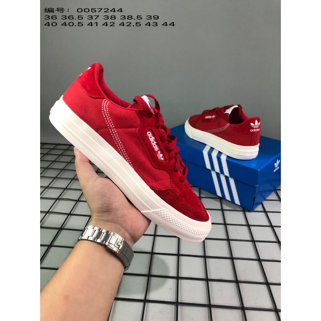 adidas continental vulc red