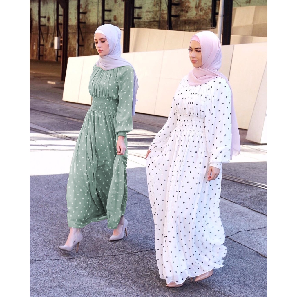 polka dot dress muslimah