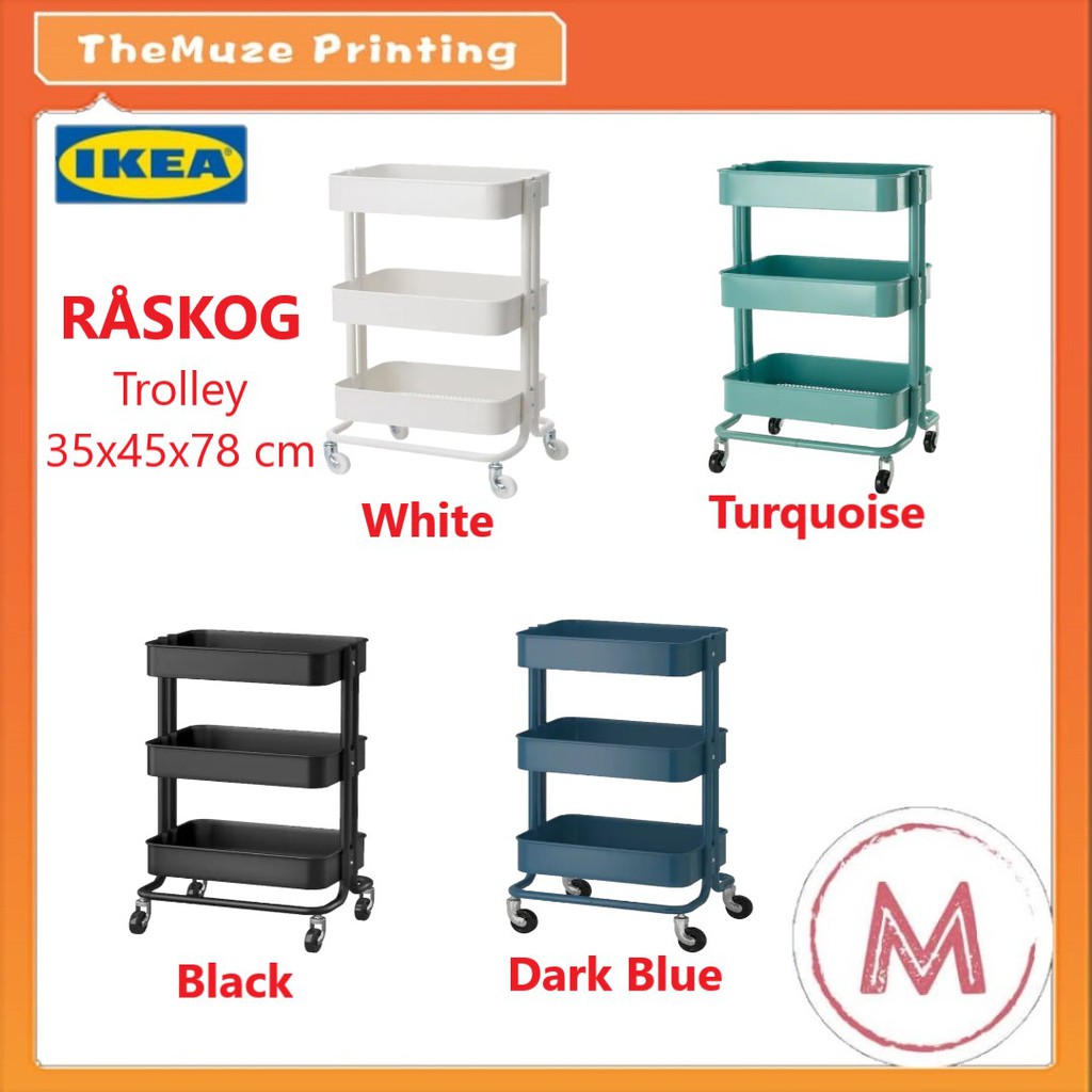 Ikea Raskog Trolley White Black Dark Blue Turquoise