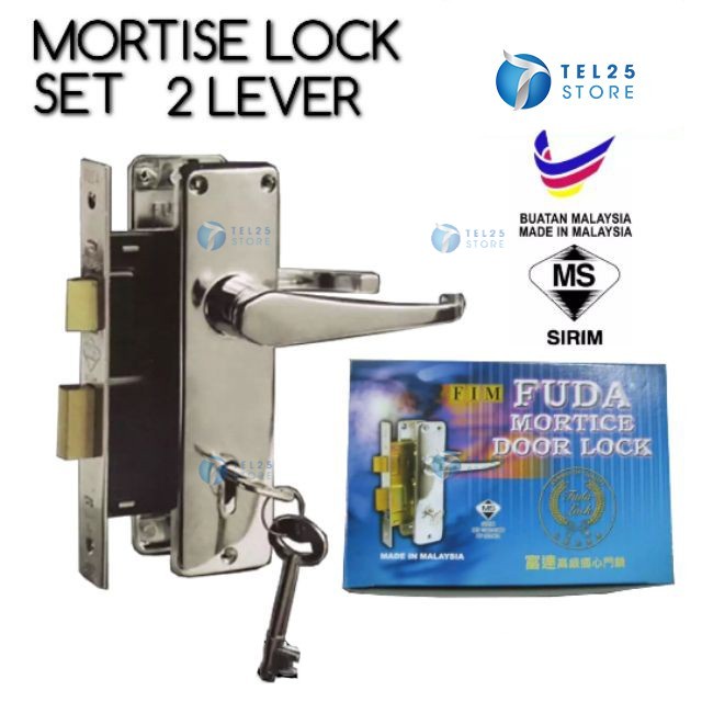 [ 1 UNIT ] Original Fuda 2 Level Mortice Mortise Door Lever Handle Lock ...