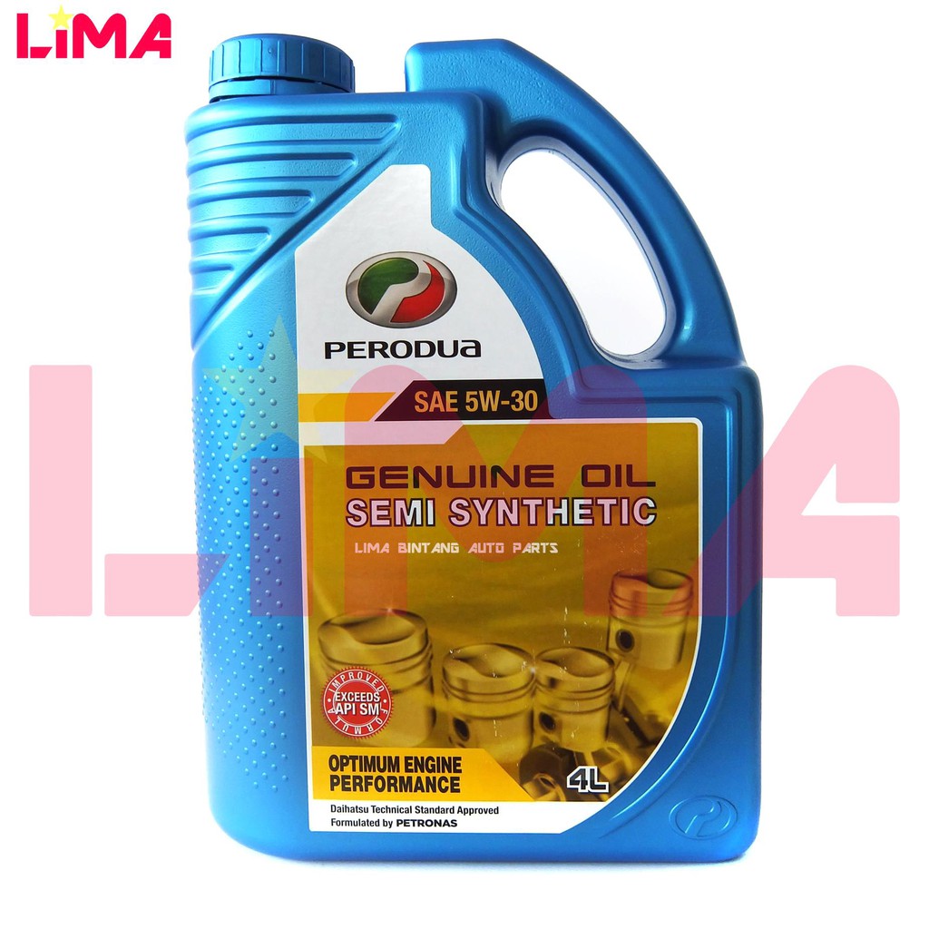 PERODUA 5W30 SEMI SYNTHETIC ENGINE OIL 4L FOR MYVI , ALZA 