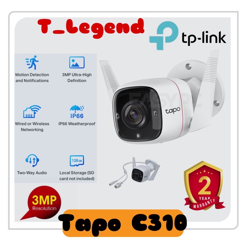 TP-LINK Tapo Outdoor Security Wi-Fi Camera C310 - 3MP, Night Vision ...