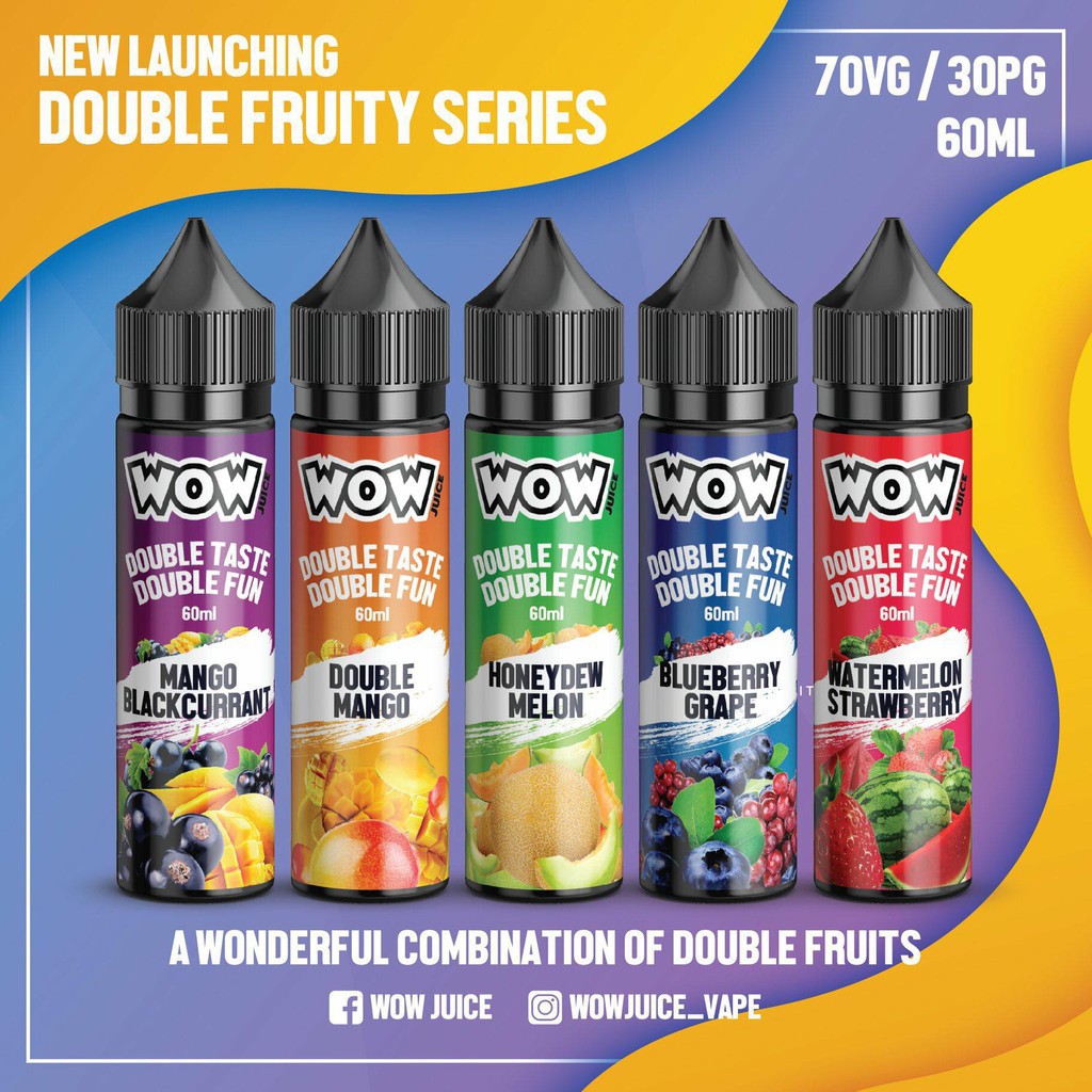 Wow Juice Blueberry Grape / Double Mango / Watermelon Strawberry Ejuice
