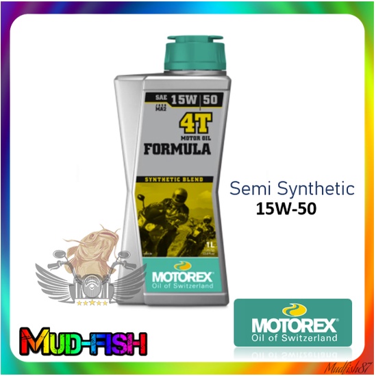 MINYAK MOTOREX FORMULA 4T SAE 15W50 JASO MA2 SEMI SYNTHETIC MOTOR 4T OIL 15W50 (1LITER