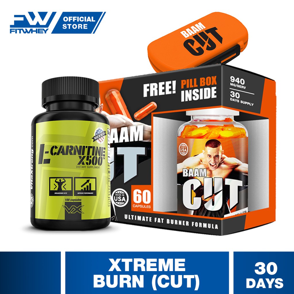 Vitaxtrong Xtreme Cut Baam Cut Vx L Carnitine Pill Box Burn Fat Water Loss 1 Month Supply Shopee Malaysia