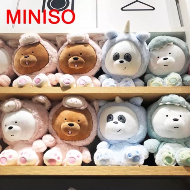 we bare bears plush miniso