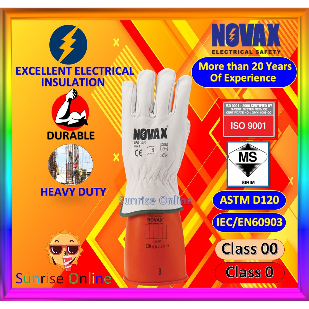 [ORIGINAL] NOVAX INSULATION GLOVES RUBBER ELECTRICAL INSULATING GLOVES