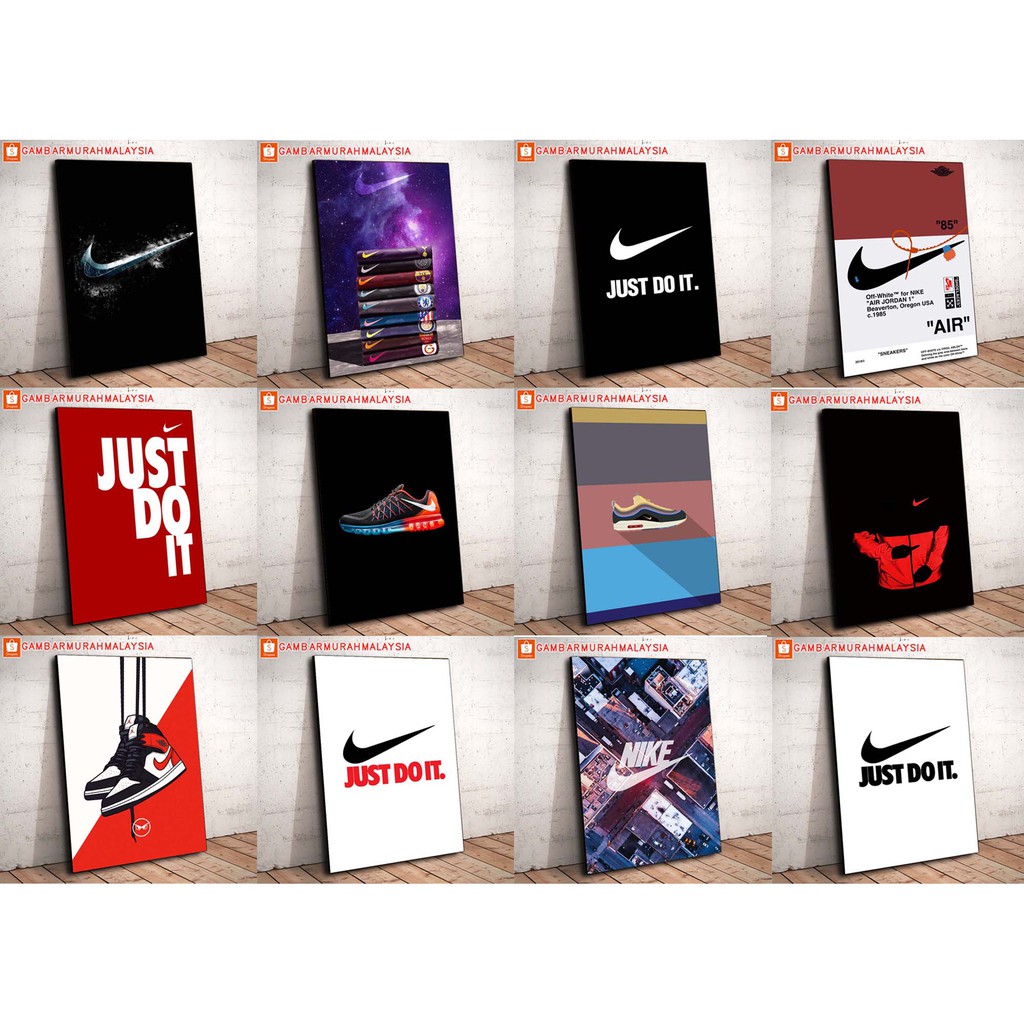 Nike Logo Wall Art Poster Frame Canvas Frame Shopee Malaysia