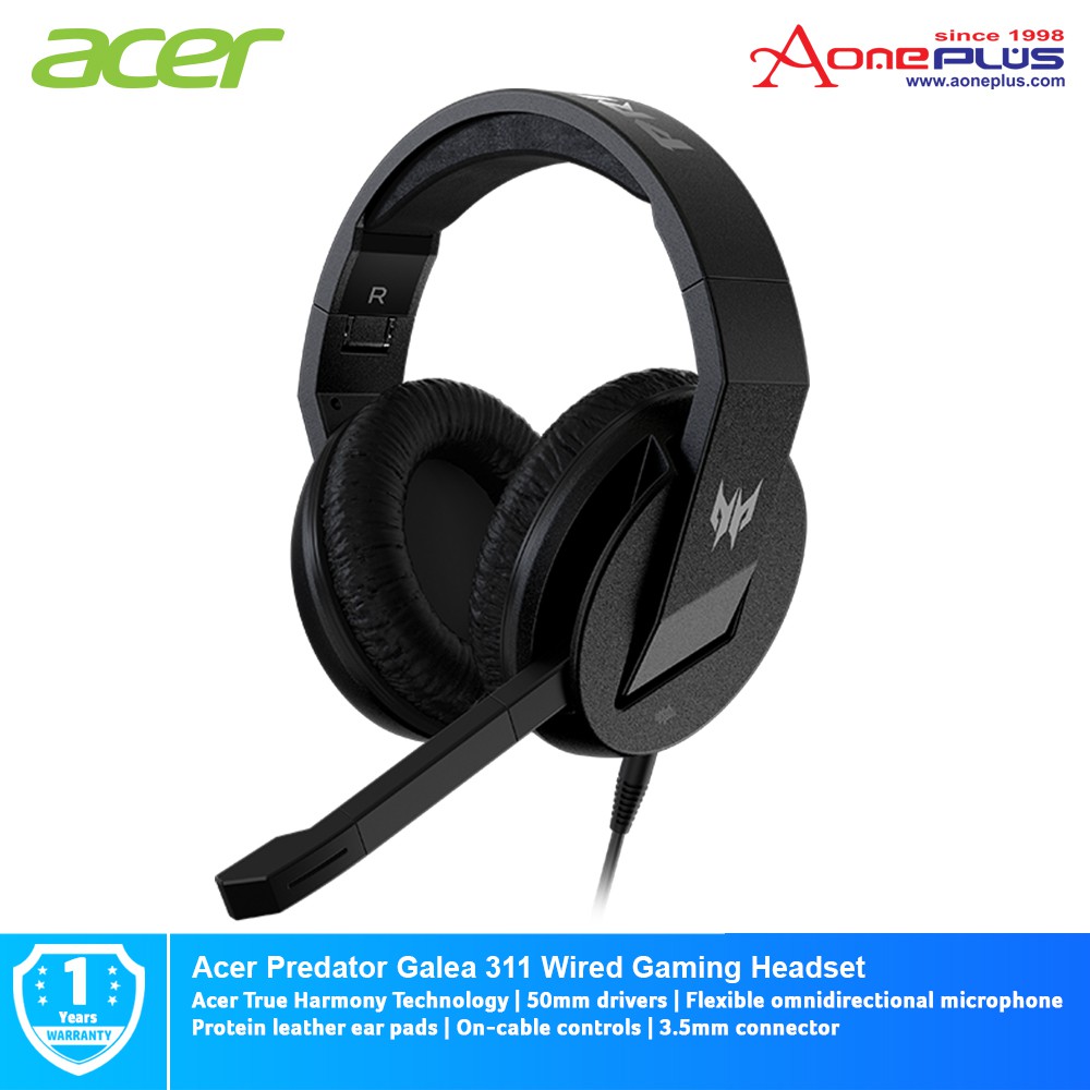 Acer Predator Galea 311 Wired Gaming Headset NP.HDS11.00B (50mm Drivers ...