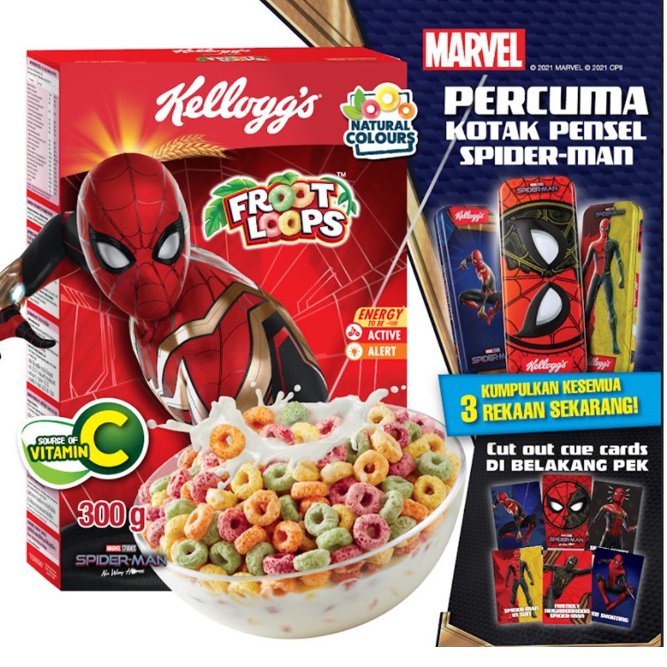 Kellogg's Froot Loops 300g Free 1 Spiderman Pencil Case | Shopee Malaysia