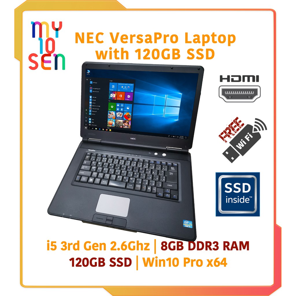 Nec Vx Ssd Intel Core I5 4gb Ddr3 Dvd Hdmi Wifi Laptop Notebook Refurbished Shopee Malaysia